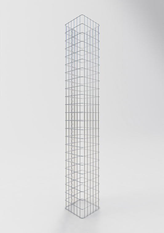 Gabionensäule eckig 32 cm x 32 cm, 230 cm Höhe, MW 5 cm x 10 cm