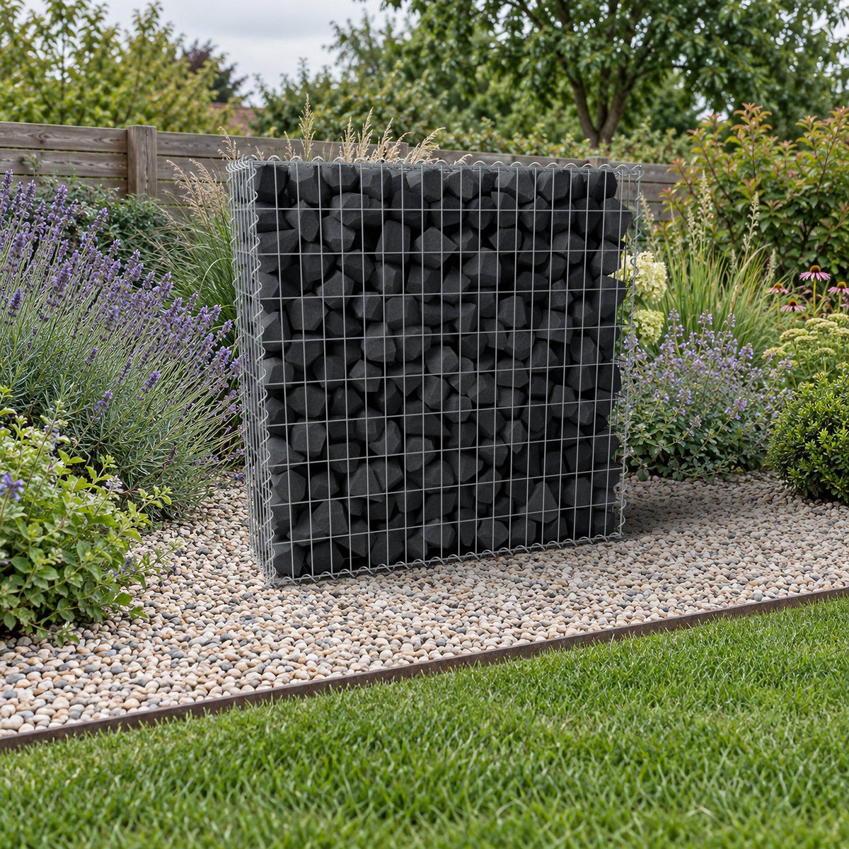 Gabione 100 cm x 100 cm x 30 cm (L x H x T), Maschenweite 5 cm x 10 cm, Spirale