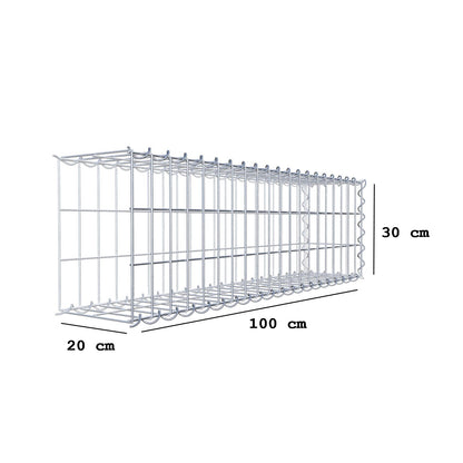 Gabbione aggiuntivo tipo 2 100 cm x 30 cm x 20 cm (L x A x P), maglia 5 cm x 10 cm, spirale