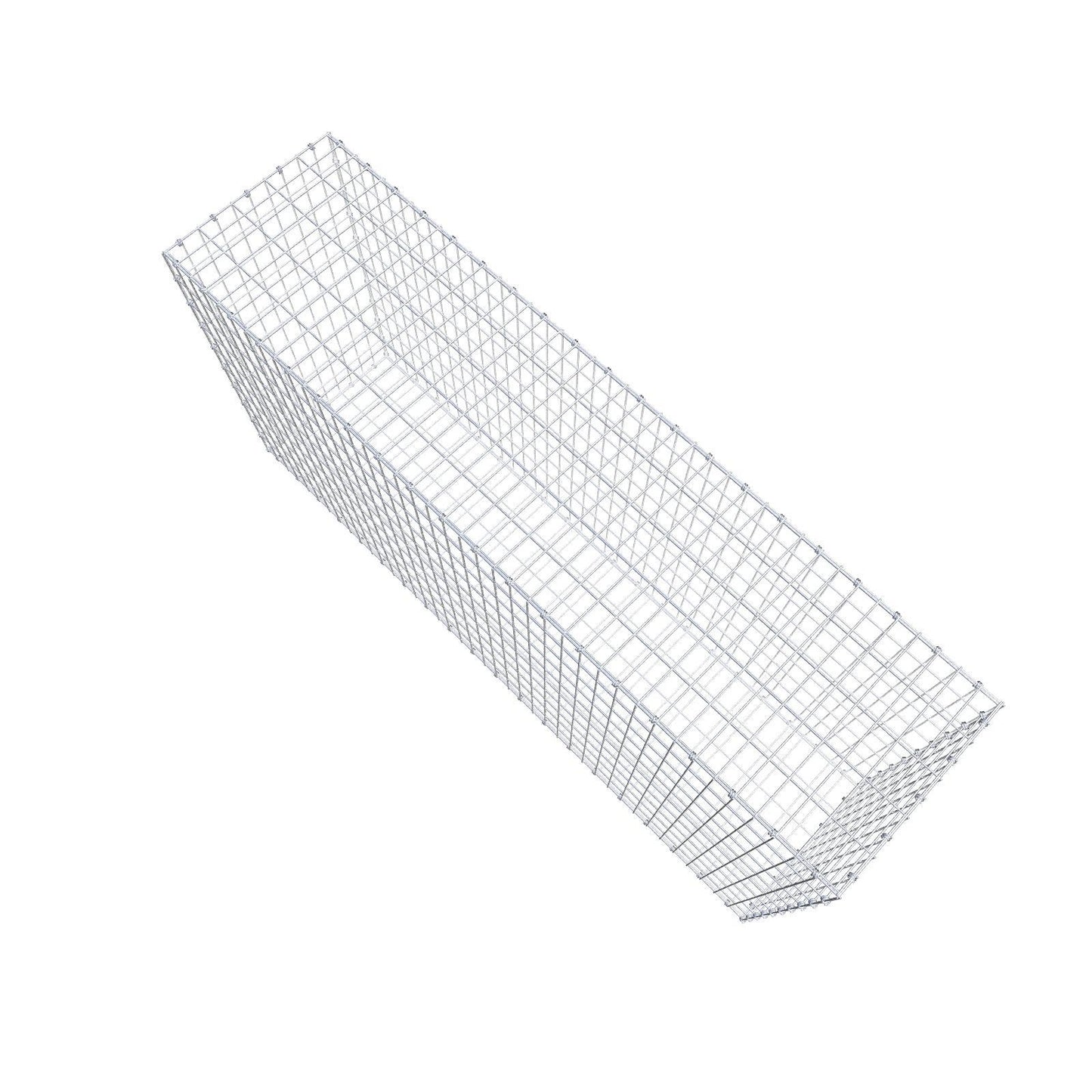 Gabione 200 cm x 100 cm x 50 cm (L x H x T), Maschenweite 5 x 10 cm, Spiralring