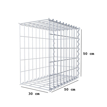 Anbaugabione Typ 2 50 cm x 50 cm x 30 cm (L x H x T), Maschenweite 5 cm x 10 cm, Spirale