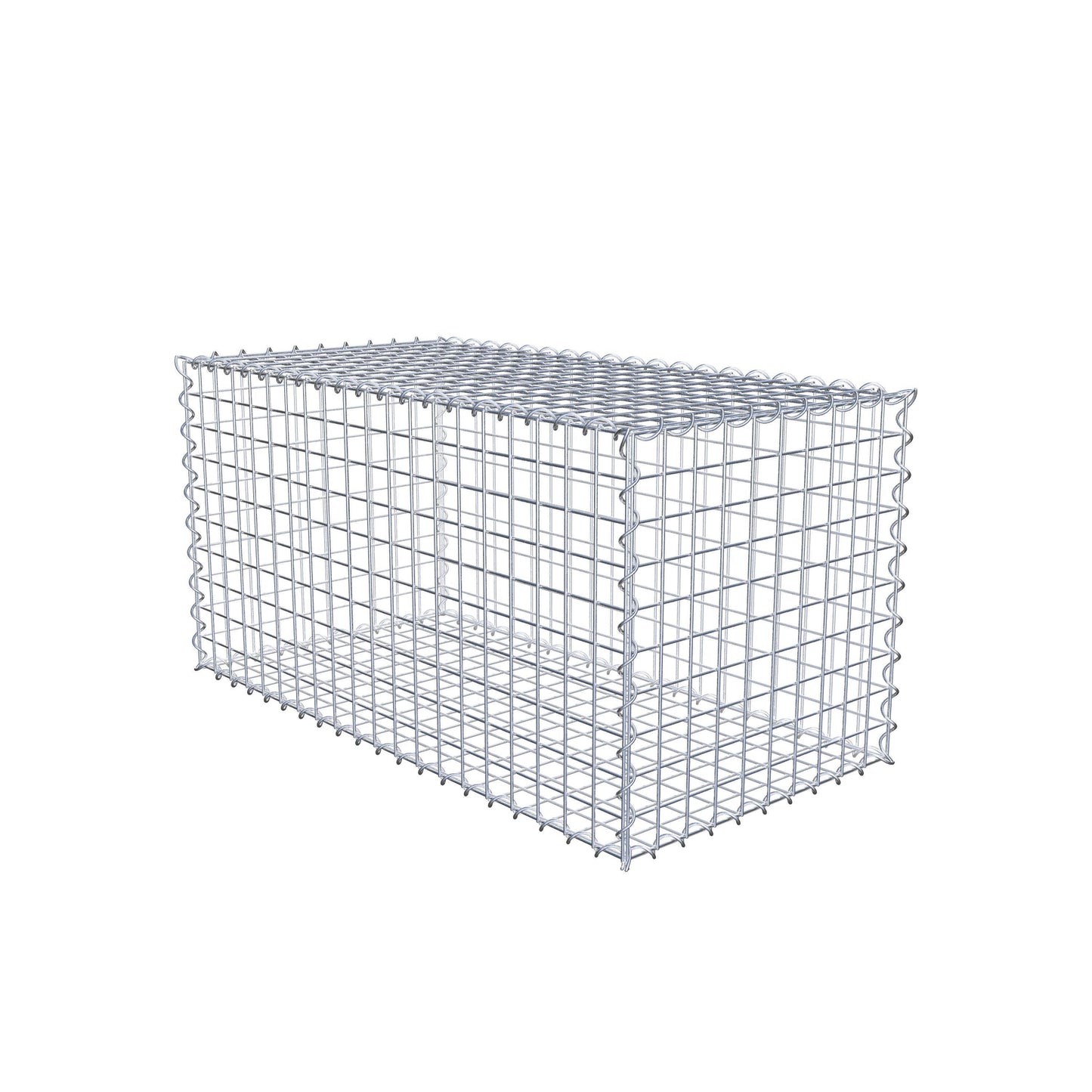 Juego de 2 gaviones de 100 cm x 50 cm x 50 cm (largo x alto x fondo), malla de 5 x 5 cm, en espiral