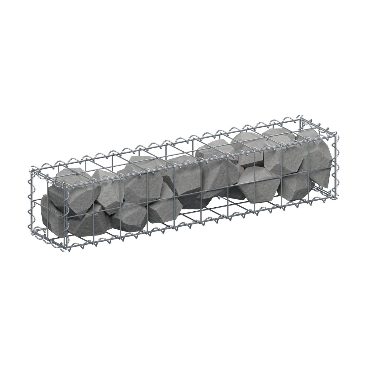 Gabion 100 cm x 20 cm x 20 cm (L x H x P), mailles 10 cm x 10 cm, spirale