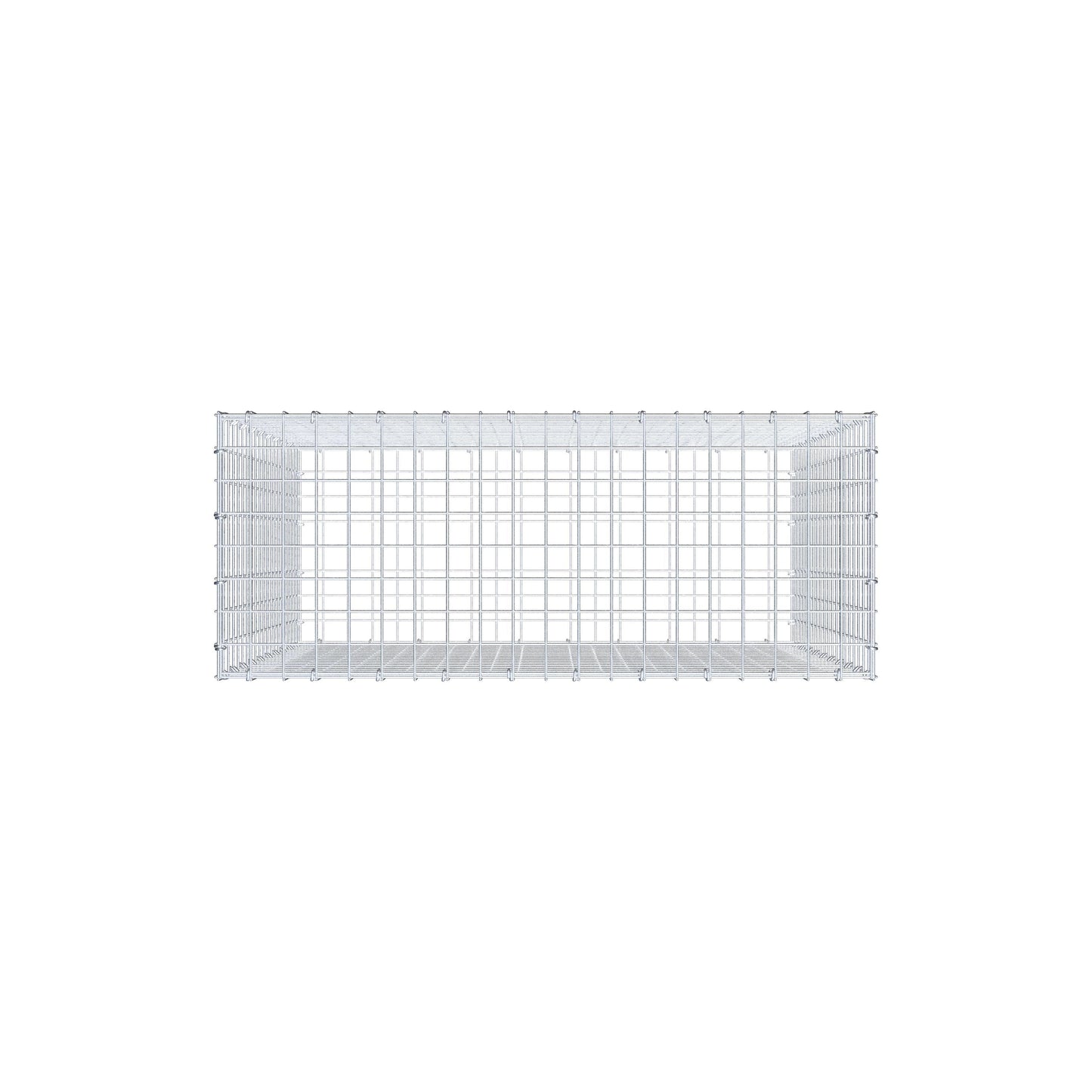 Gabbione 100 cm x 100 cm x 40 cm (L x H x P), maglia 5 cm x 5 cm, anello a C