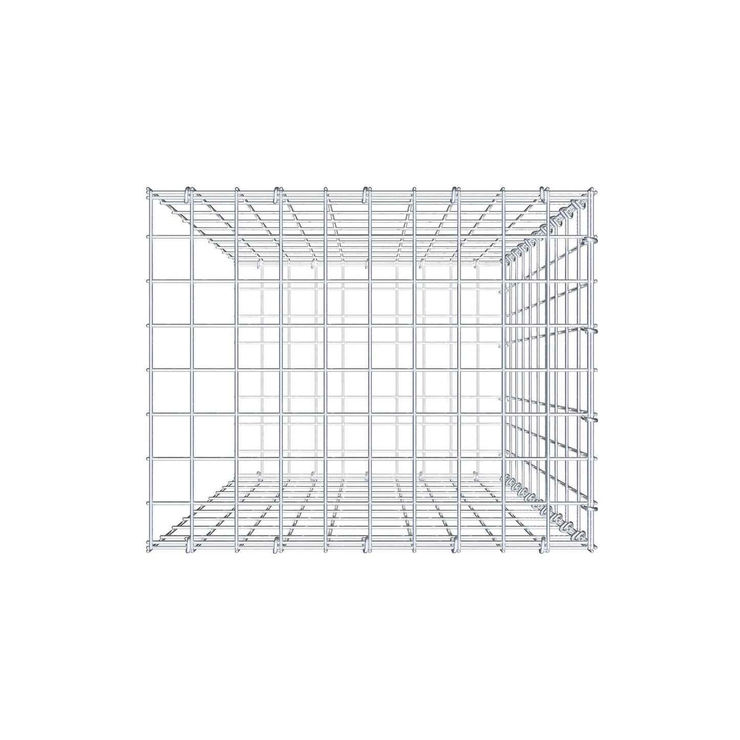 Monteret gabion type 2 100 cm x 50 cm x 40 cm, maskestørrelse 5 cm x 10 cm, C-ring