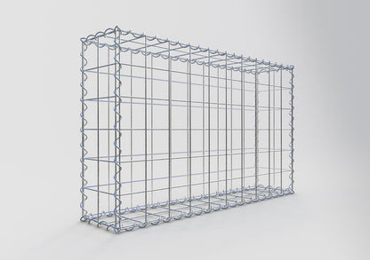 Gabione 100 cm x 60 cm x 20 cm (L x H x T), Maschenweite 10 cm x 10 cm, Spirale