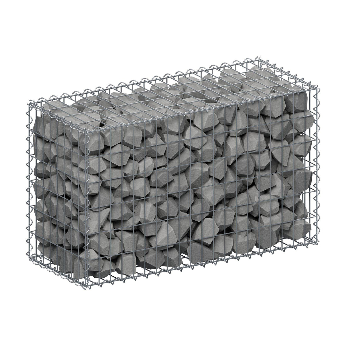 Gabione 100 cm x 60 cm x 40 cm (L x H x T), Maschenweite 5 cm x 10 cm, Spirale