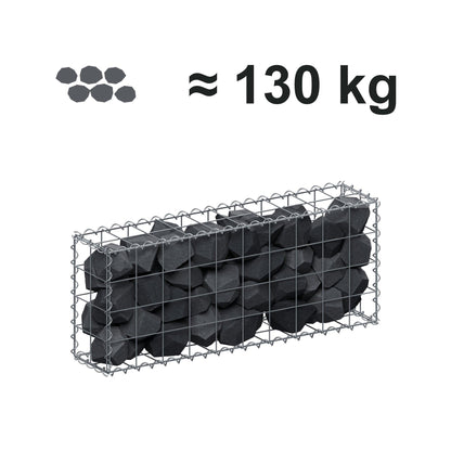 Gabione 100 cm x 40 cm x 20 cm (L x H x T), Maschenweite 10 cm x 10 cm, Spirale