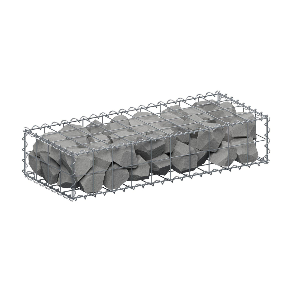 Gabion 100 cm x 20 cm x 40 cm (L x H x D), maskstorlek 10 cm x 10 cm, spiral