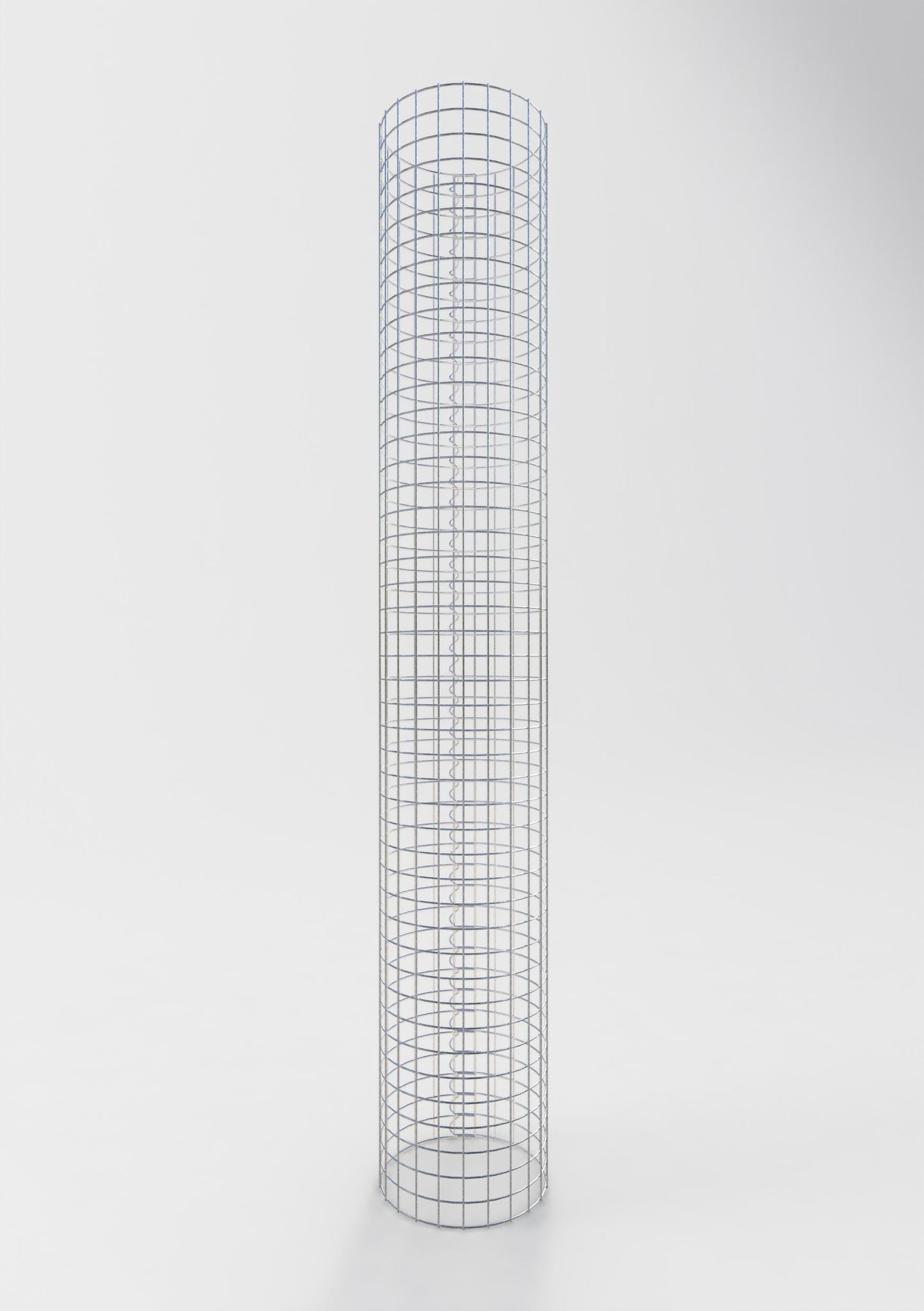 Schanskorfzuil rond 37 cm diameter, 230 cm hoogte, maaswijdte 5 cm x 5 cm