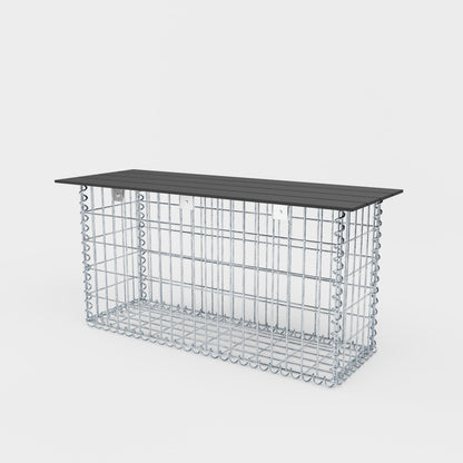 Havebænk spiralgabion 105 x 50 x 30 cm - MW 5 x 10 cm, med genbrugsbetræk i antracit