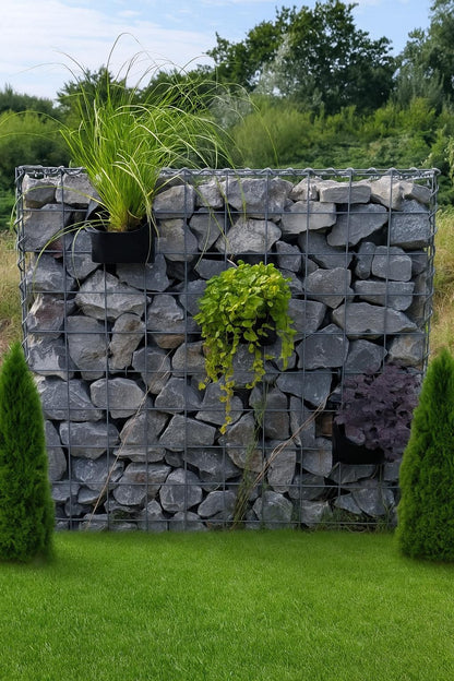 Gabionen-Hängetopf für Blumen und Pflanzen 15 cm x 15 cm x 15 cm (L x H x T)