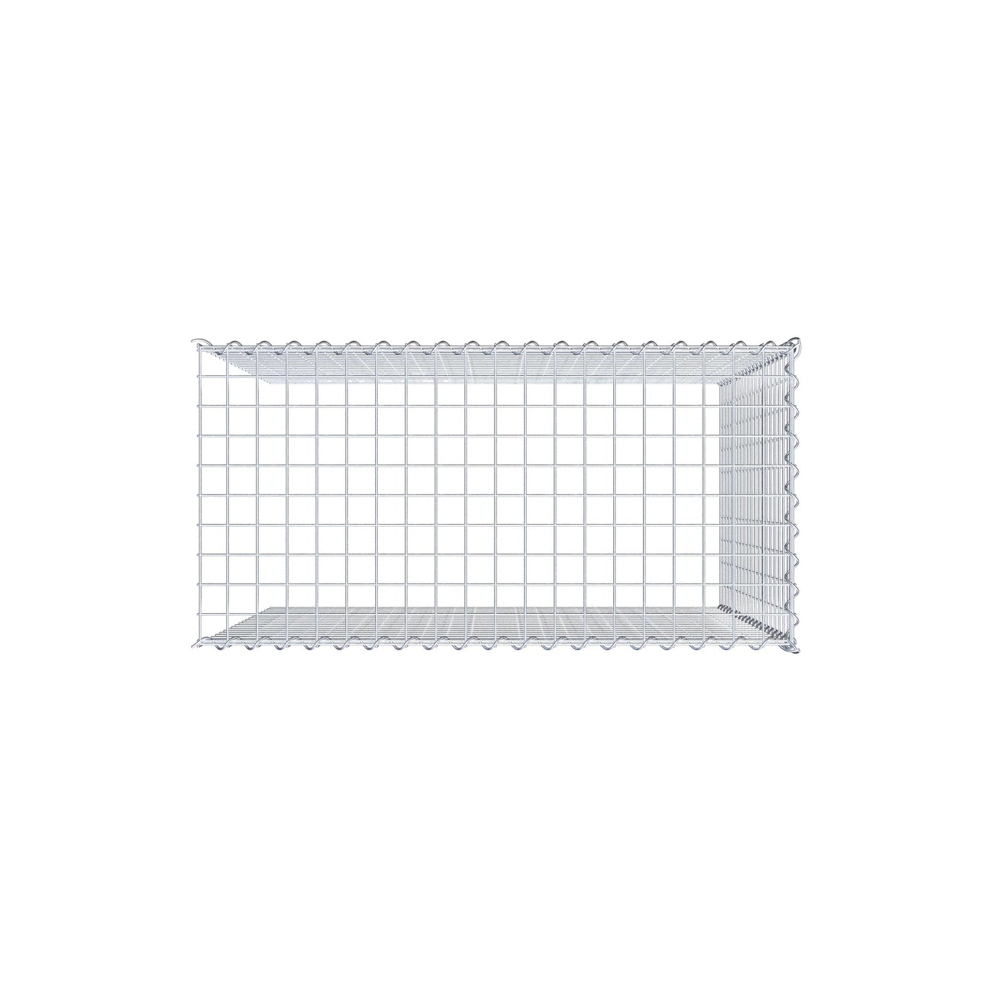Opvokset gabion type 4 100 cm x 100 cm x 50 cm (L x H x D), maskestørrelse 5 cm x 5 cm, spiral
