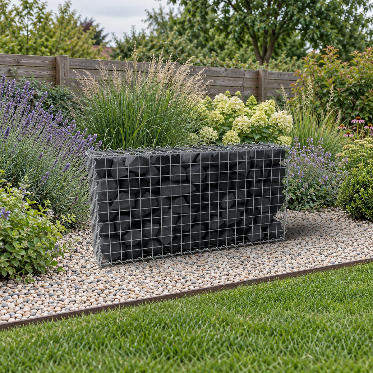 Gabione 100 cm x 50 cm x 20 cm (L x H x T), Maschenweite 5 cm x 5 cm, Spirale