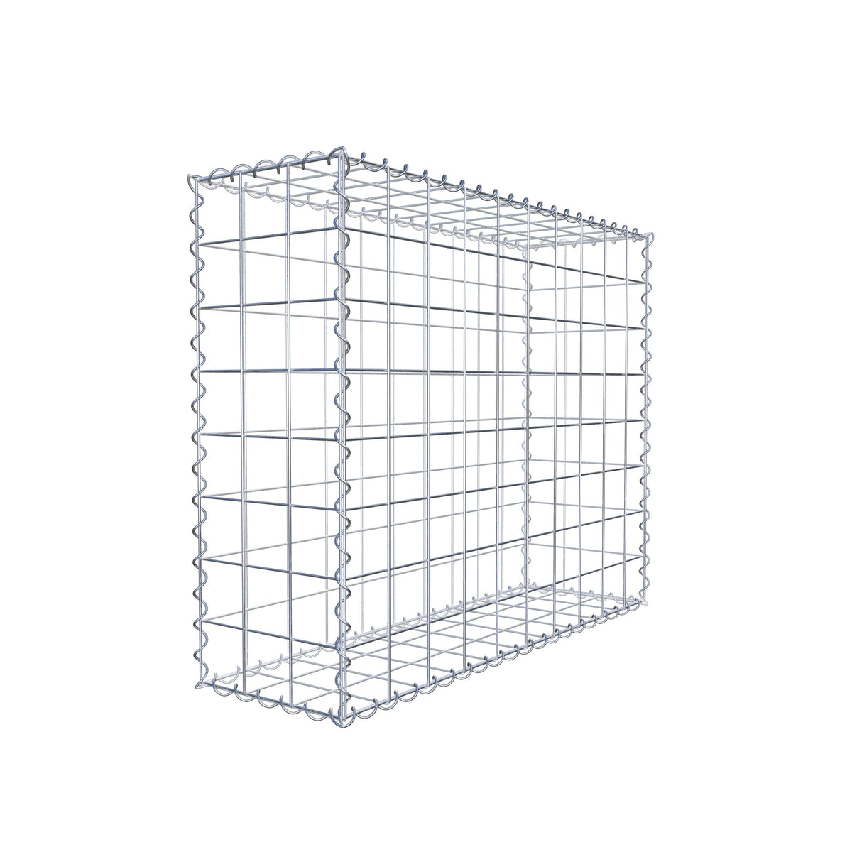 Gabion 100 cm x 80 cm x 30 cm (L x H x D), maskestørrelse 10 cm x 10 cm, spiral