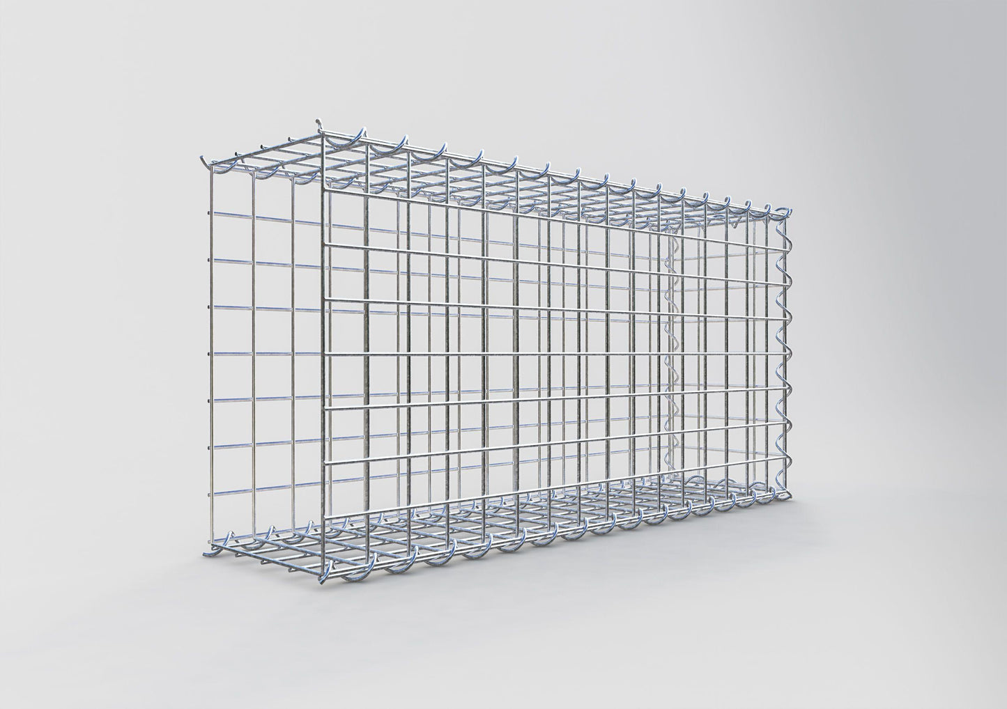 Add-on schanskorf type 2 80 cm x 40 cm x 20 cm (L x H x D), maaswijdte 5 cm x 5 cm, spiraalvormig