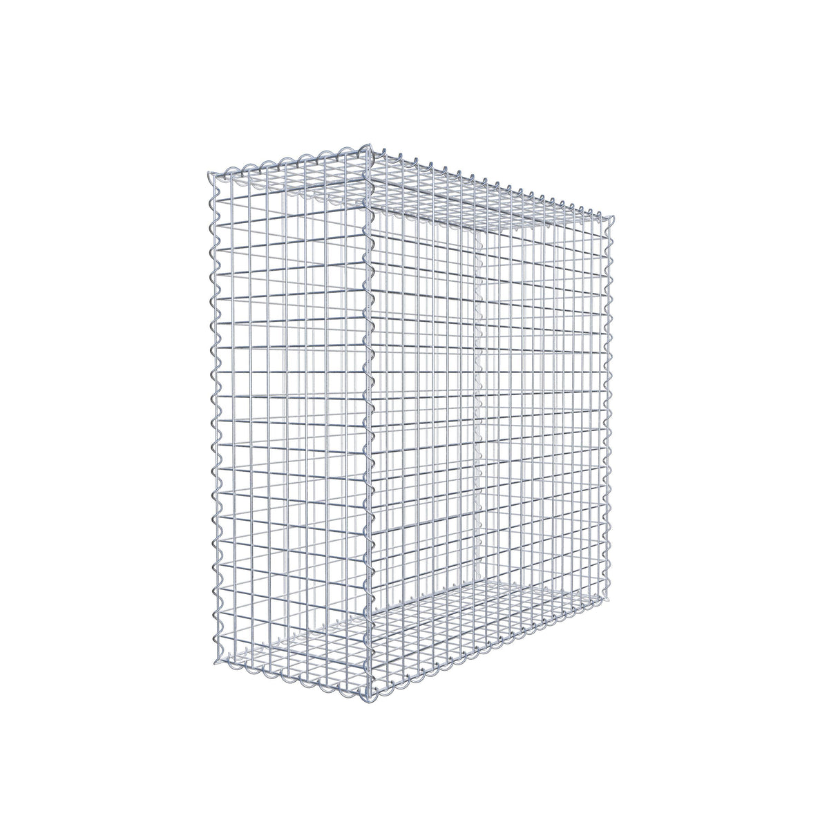 Schanskorf 100 cm x 100 cm x 40 cm (L x H x D), maaswijdte 5 cm x 5 cm, spiraalvormig