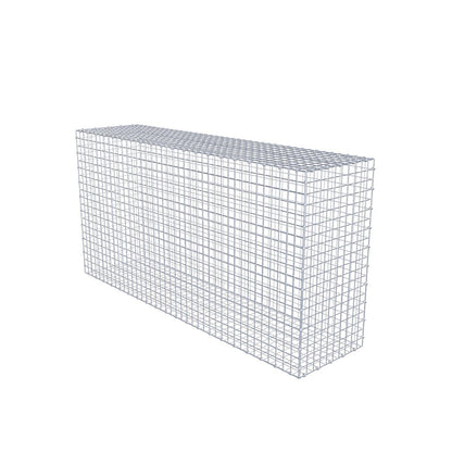 Gabion 200 cm x 100 cm x 50 cm (L x H x D), maskestørrelse 5 x 5 cm, spiralring