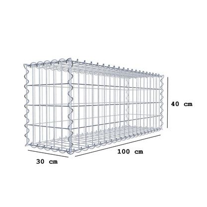 Gabion 100 cm x 40 cm x 30 cm (L x H x D), mesh size 5 cm x 10 cm, spiral