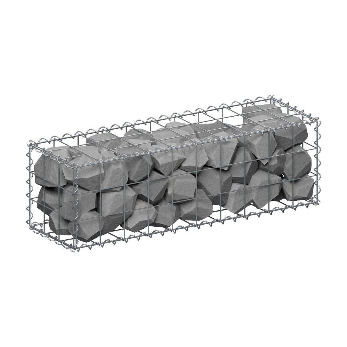 Gabione 100 cm x 30 cm x 30 cm (L x H x T), Maschenweite 10 cm x 10 cm, Spirale