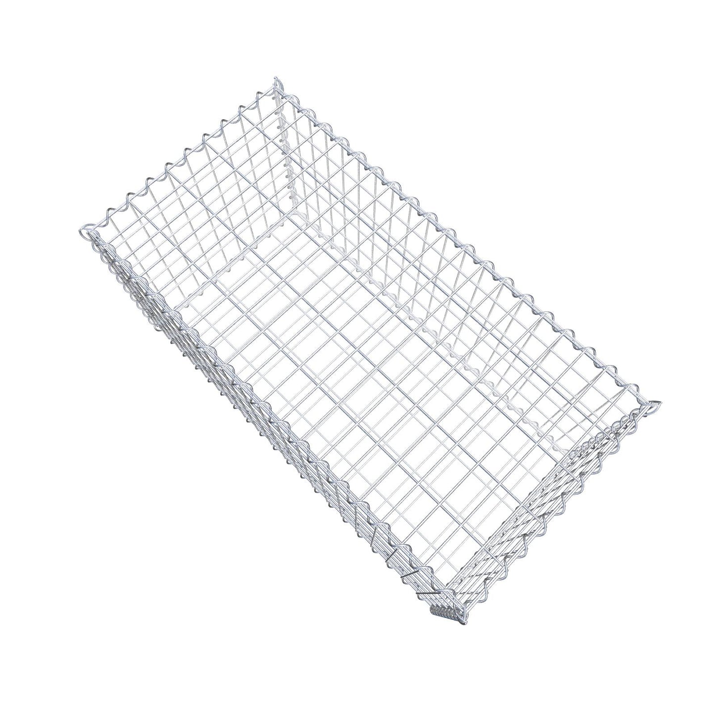 Sats med 2 gabioner 100 cm x 50 cm x 50 cm (L x H x D), maskstorlek 5 x 10 cm, spiral
