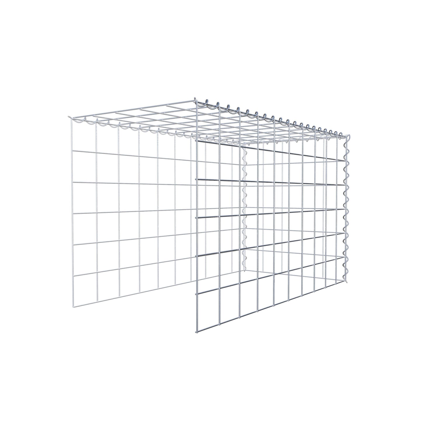Gabbione aggiuntivo tipo 4 100 cm x 60 cm x 50 cm (L x A x P), maglia 10 cm x 10 cm, spirale
