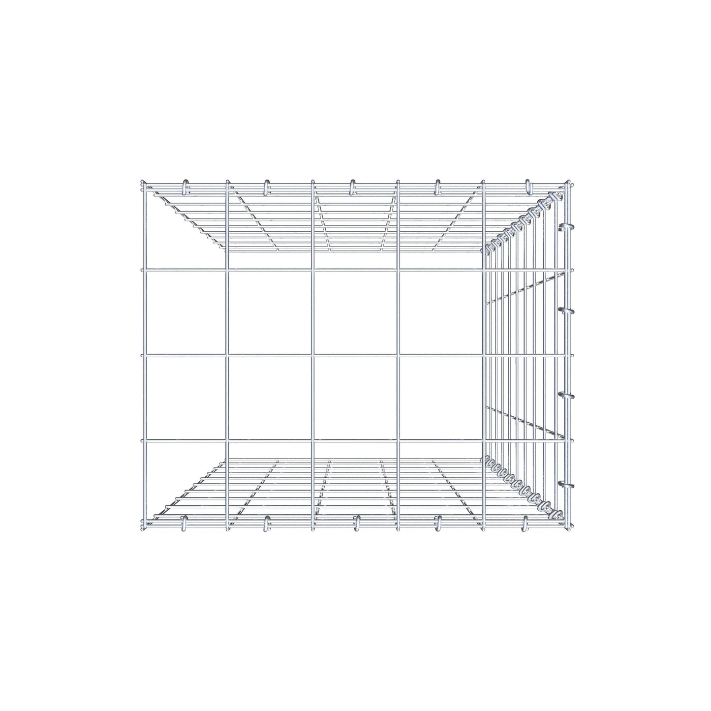 Gavión complementario de tipo 4 100 cm x 50 cm x 40 cm (L x A x P), malla 10 cm x 10 cm, anillo en C