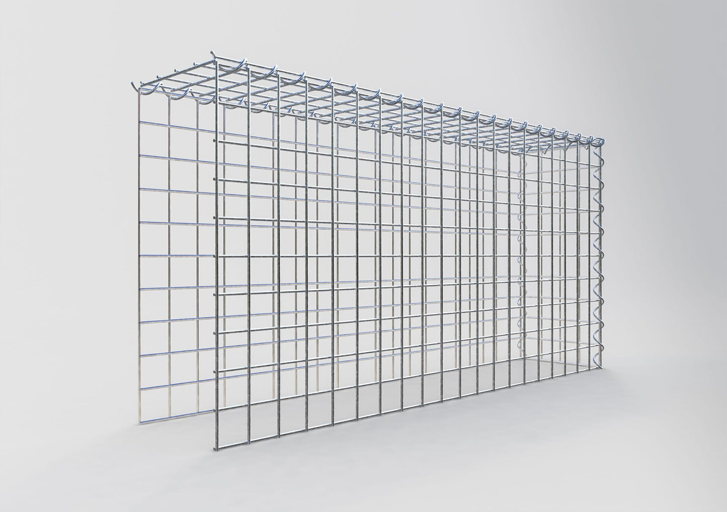 Gabbione aggiuntivo tipo 4 100 cm x 50 cm x 20 cm (L x H x P), dimensione maglia 5 cm x 5 cm, a spirale