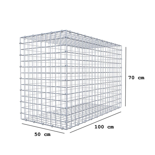 Gabbione 100 cm x 70 cm x 50 cm (L x H x P), maglia 5 x 5 cm, anello a spirale