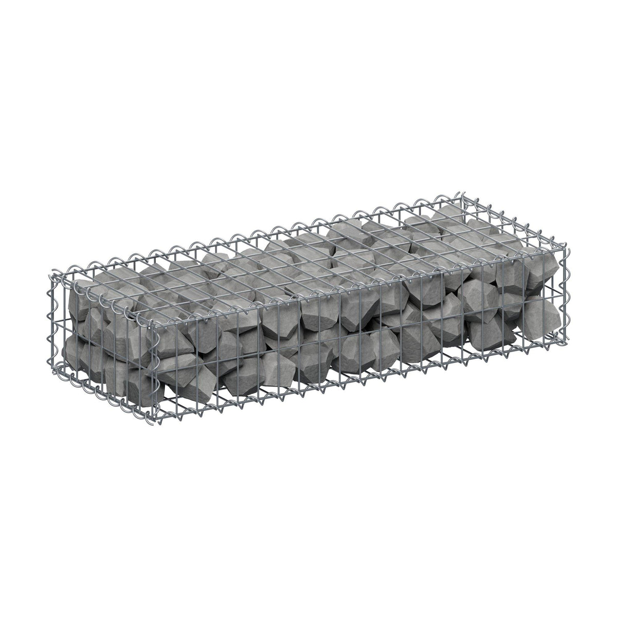 Gabione 100 cm x 20 cm x 40 cm (L x H x T), Maschenweite 5 cm x 10 cm, Spirale