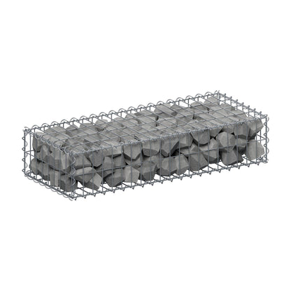 Gabione 100 cm x 20 cm x 40 cm (L x H x T), Maschenweite 5 cm x 10 cm, Spirale