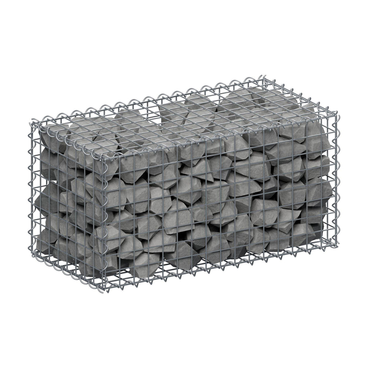 Gabion 80 cm x 40 cm x 40 cm (L x H x P), mailles 5 cm x 5 cm, spirale