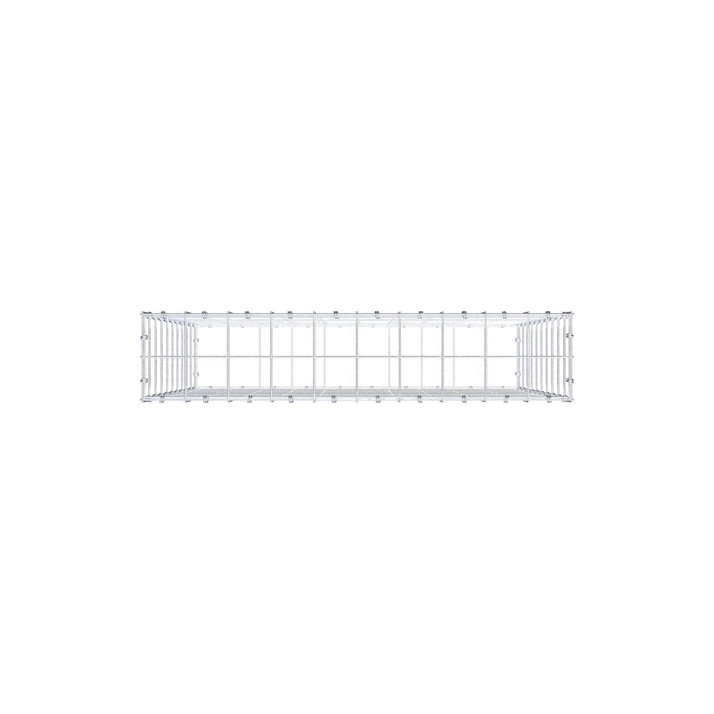 Gabion 100 cm x 100 cm x 20 cm (L x H x D), maskestørrelse 10 x 10 cm, spiralring