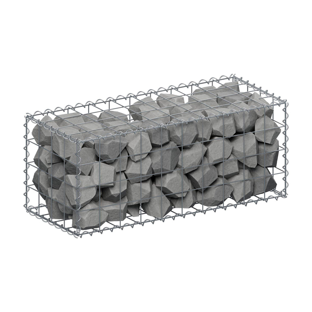 Gabione 100 cm x 40 cm x 40 cm (L x H x T), Maschenweite 10 cm x 10 cm, Spirale