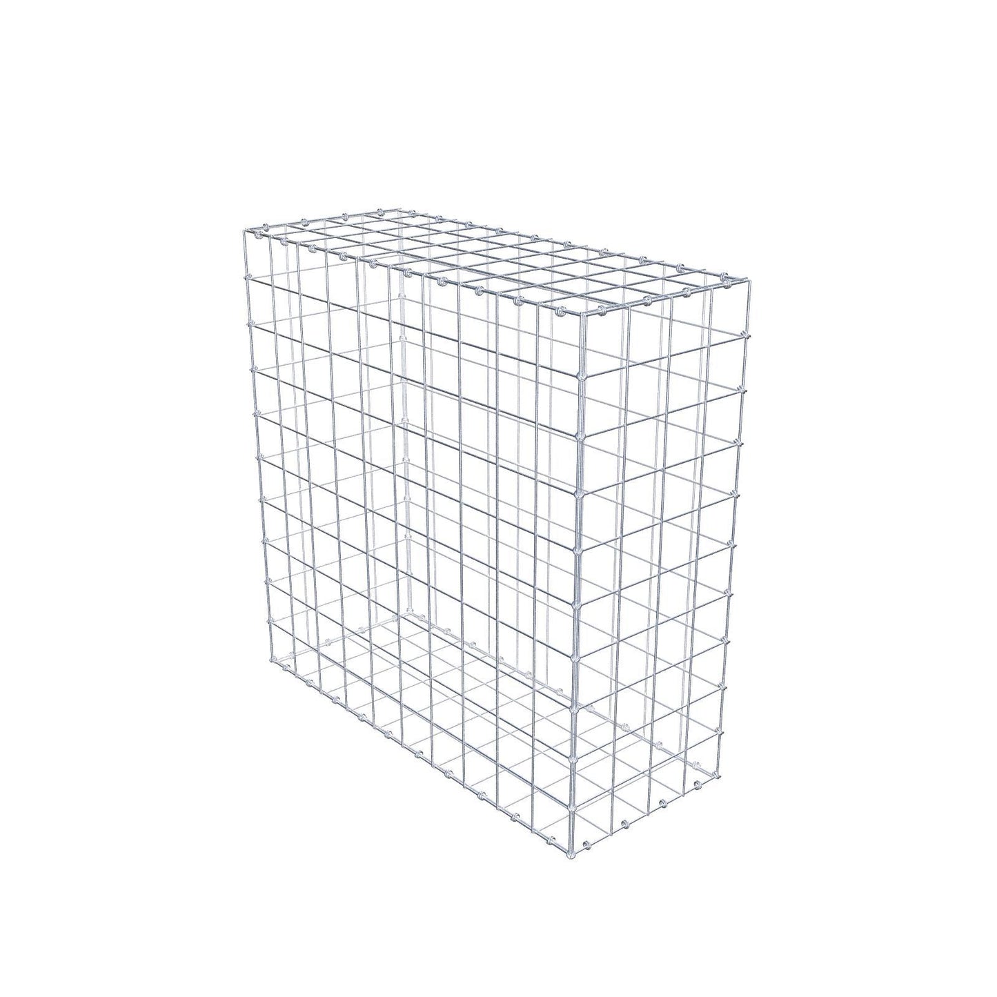 Gabbione 100 cm x 100 cm x 40 cm (L x H x P), maglia 10 x 10 cm, anello a spirale