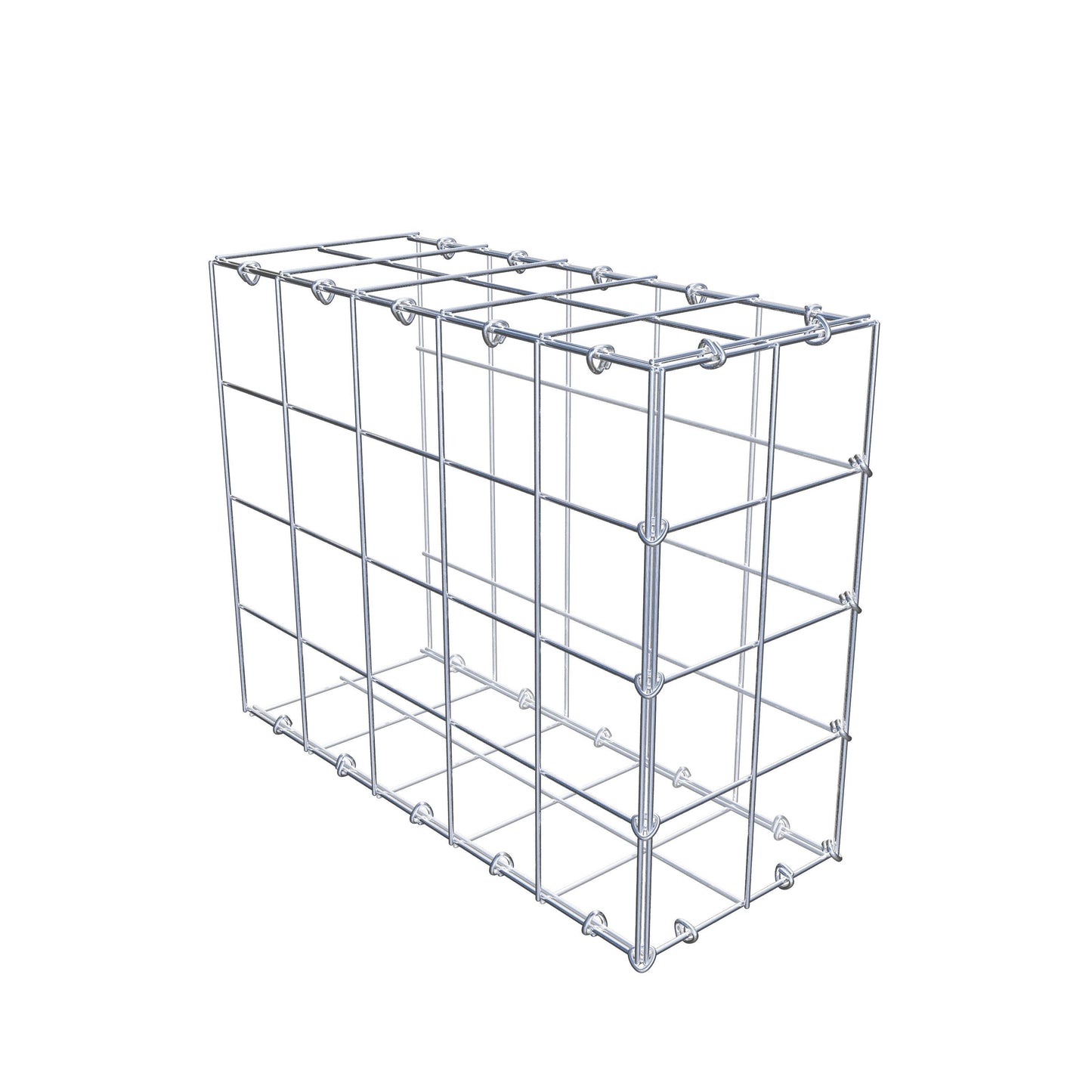 Mounted gabion type 2 50 cm x 40 cm x 20 cm (L x H x D), mesh size 10 cm x 10 cm, C-ring