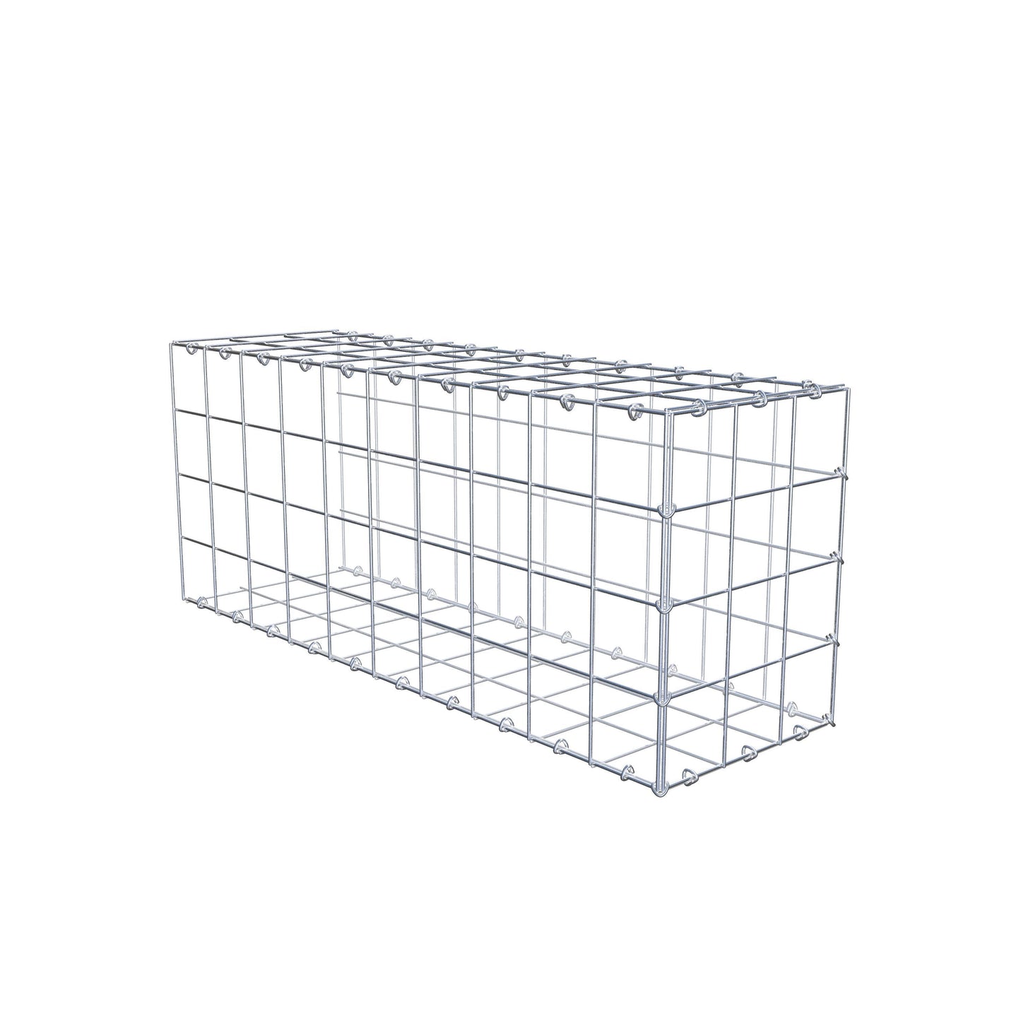 Monteret gabion type 2 100 cm x 40 cm x 30 cm (L x H x D), maskestørrelse 10 cm x 10 cm, C-ring