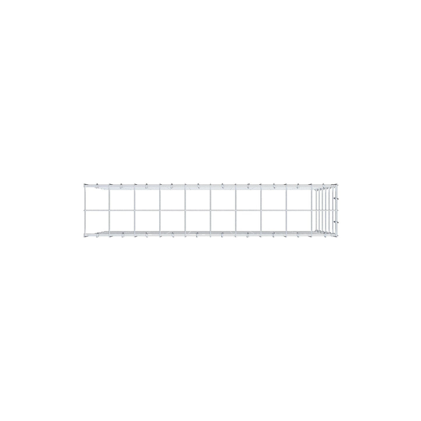 Monteret gabion type 4 100 cm x 60 cm x 20 cm (L x H x D), maskestørrelse 10 cm x 10 cm, C-ring