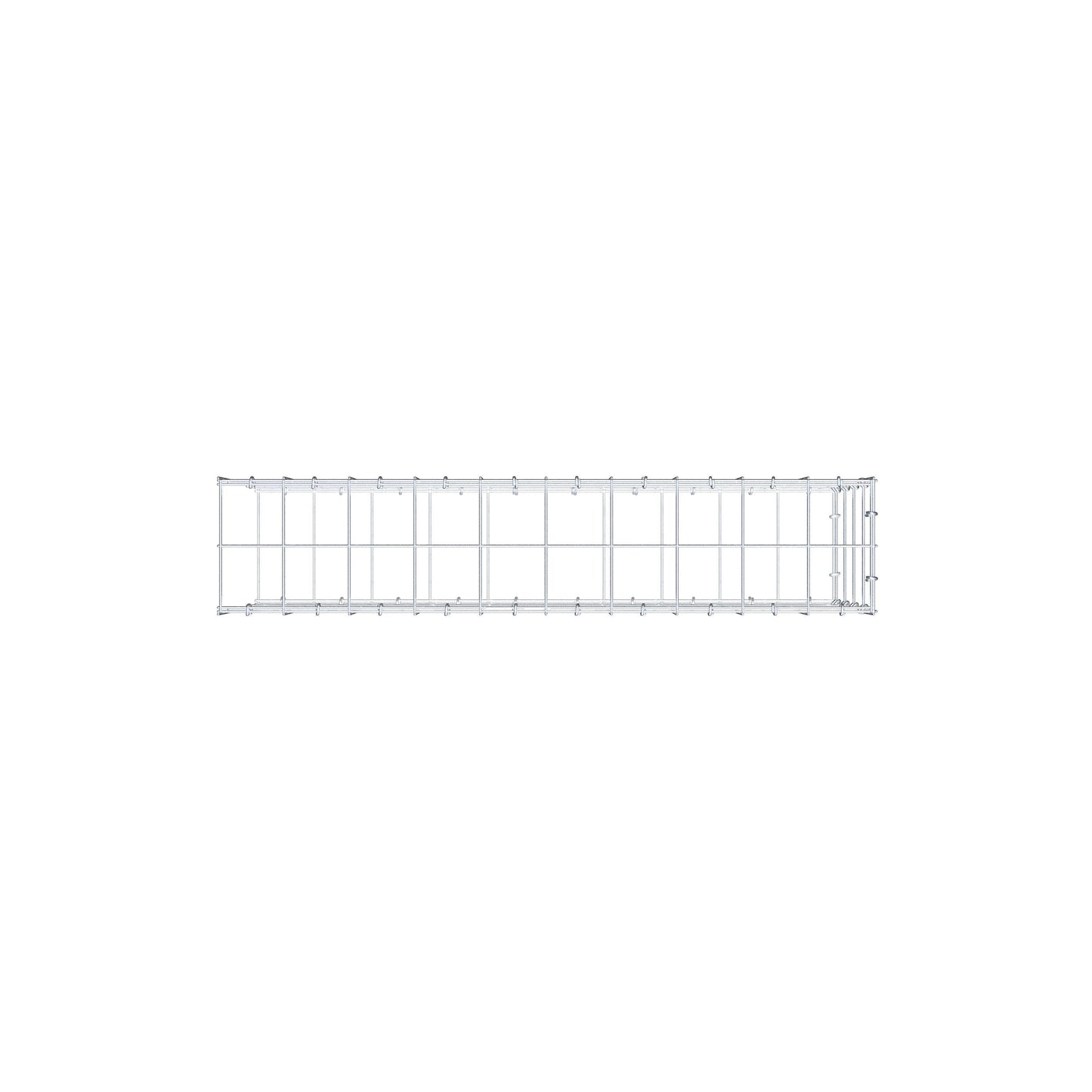 Typ 2 påbyggnadsgabion 100 cm x 40 cm x 20 cm (L x H x D), maskstorlek 10 cm x 10 cm, C-ring