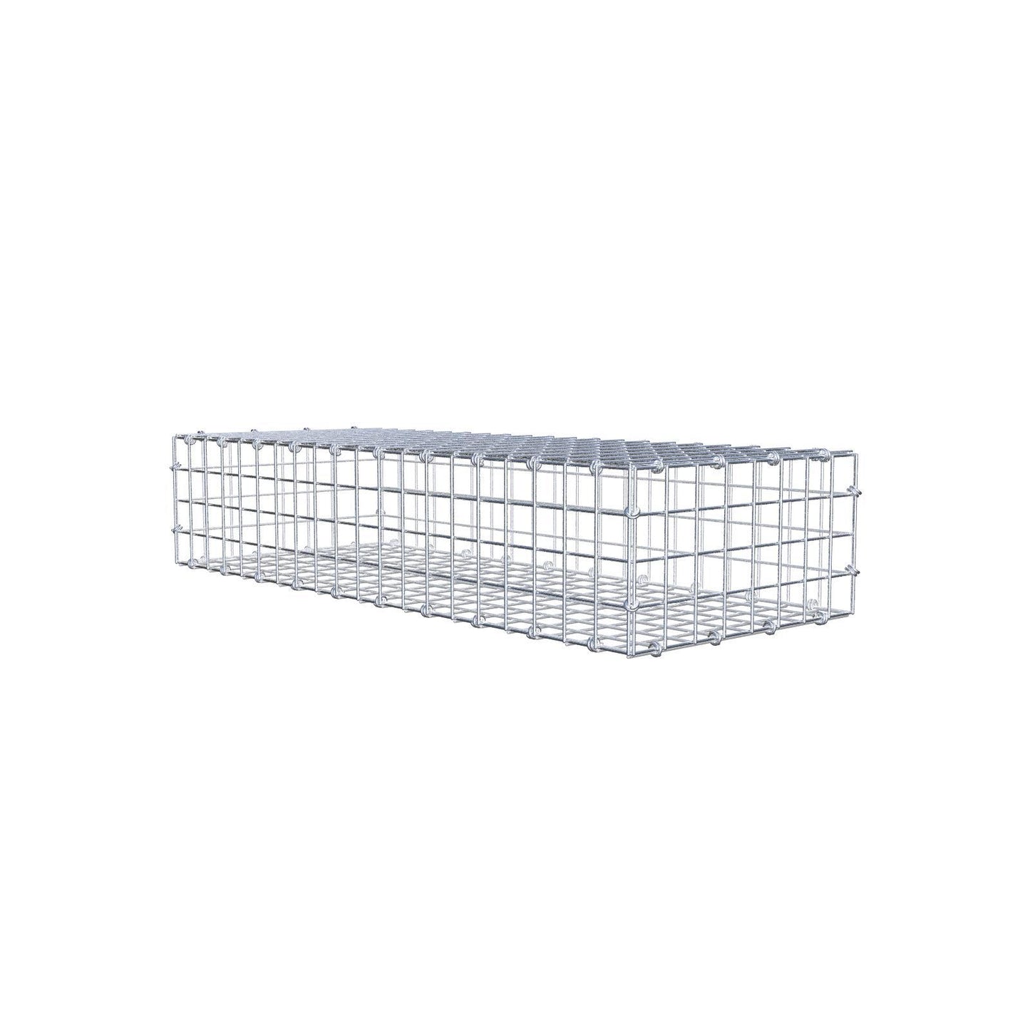 Gabion 100 cm x 20 cm x 40 cm (L x H x D), maskstorlek 5 x 5 cm, spiralring