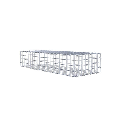 Gabion 100 cm x 20 cm x 40 cm (L x H x D), maskstorlek 5 x 5 cm, spiralring