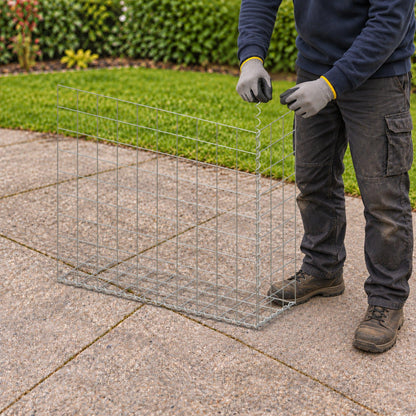 Gabion 100 cm x 90 cm x 30 cm (L x H x D), mesh size 10 cm x 10 cm, spiral