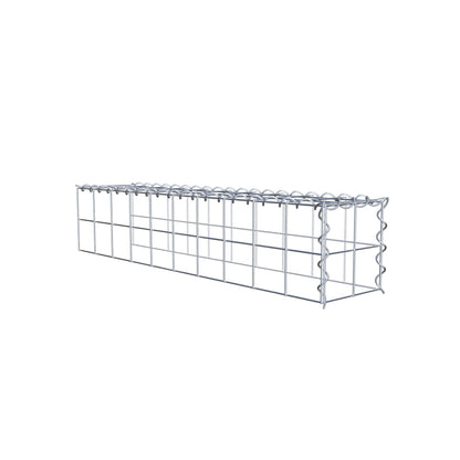 Påväxt gabion typ 4 100 cm x 20 cm x 20 cm (L x H x D), maskstorlek 10 cm x 10 cm, spiral