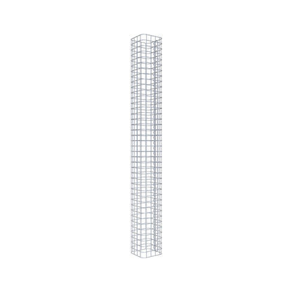Colonne de gabion carrée galvanisée à chaud, 22 cm x 22 cm, 200 cm de hauteur, MW 5 cm x 5 cm