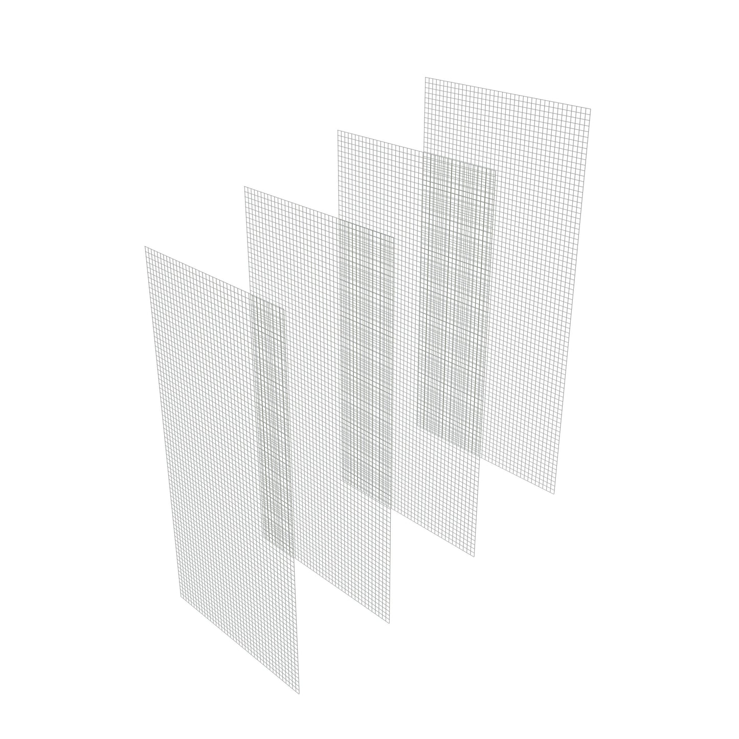 4er Set Drahtgitter je 2 x 1 m, Maschenweite 25 x 25 mm - für Volieren, Gehege, Garten & DIY