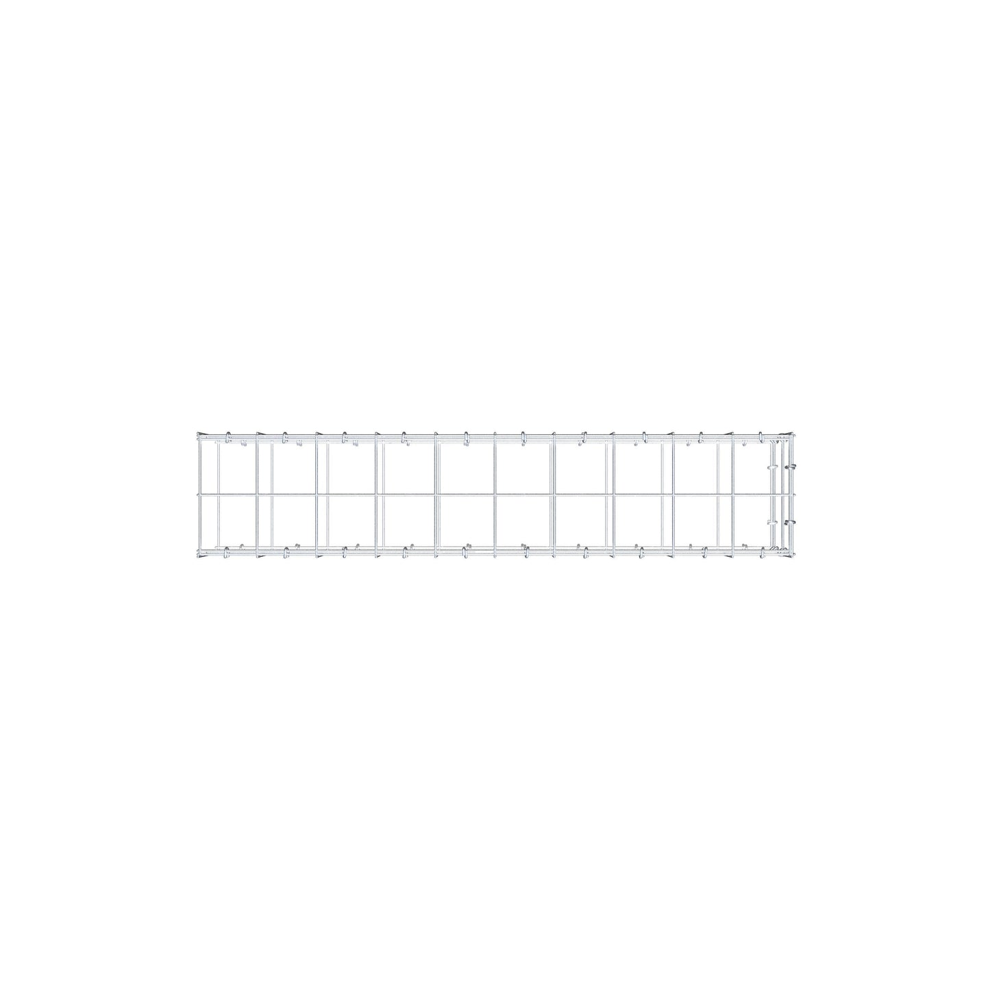 Gabbione fissabile tipo 2 100 cm x 20 cm x 20 cm (L x H x P), maglia 10 cm x 10 cm, anello a C
