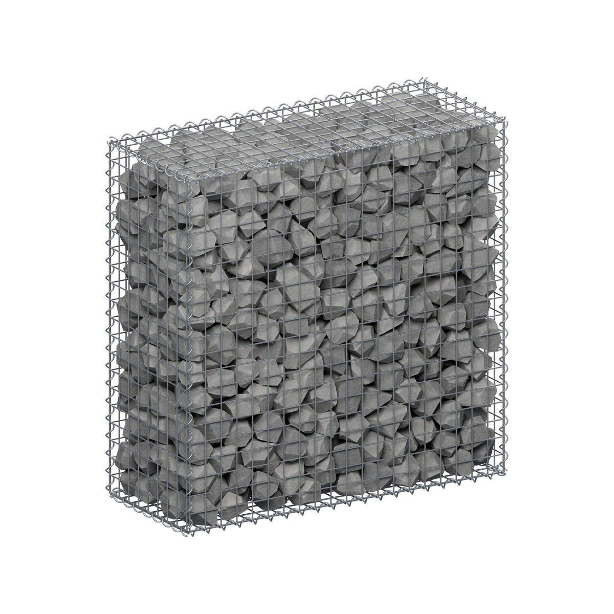 Schanskorf 100 cm x 100 cm x 40 cm (L x H x D), maaswijdte 5 cm x 5 cm, spiraalvormig