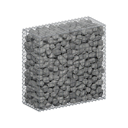 Schanskorf 100 cm x 100 cm x 40 cm (L x H x D), maaswijdte 5 cm x 5 cm, spiraalvormig