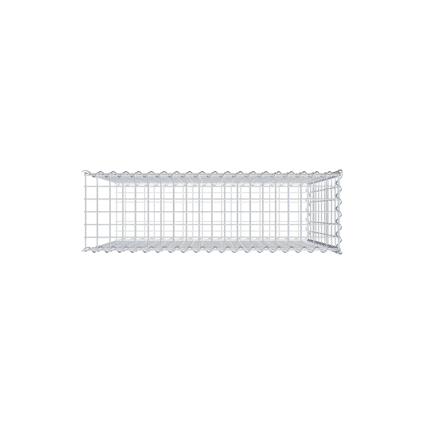 Aangegroeide schanskorf type 2 100 cm x 100 cm x 30 cm (L x H x D), maaswijdte 5 cm x 10 cm, spiraal