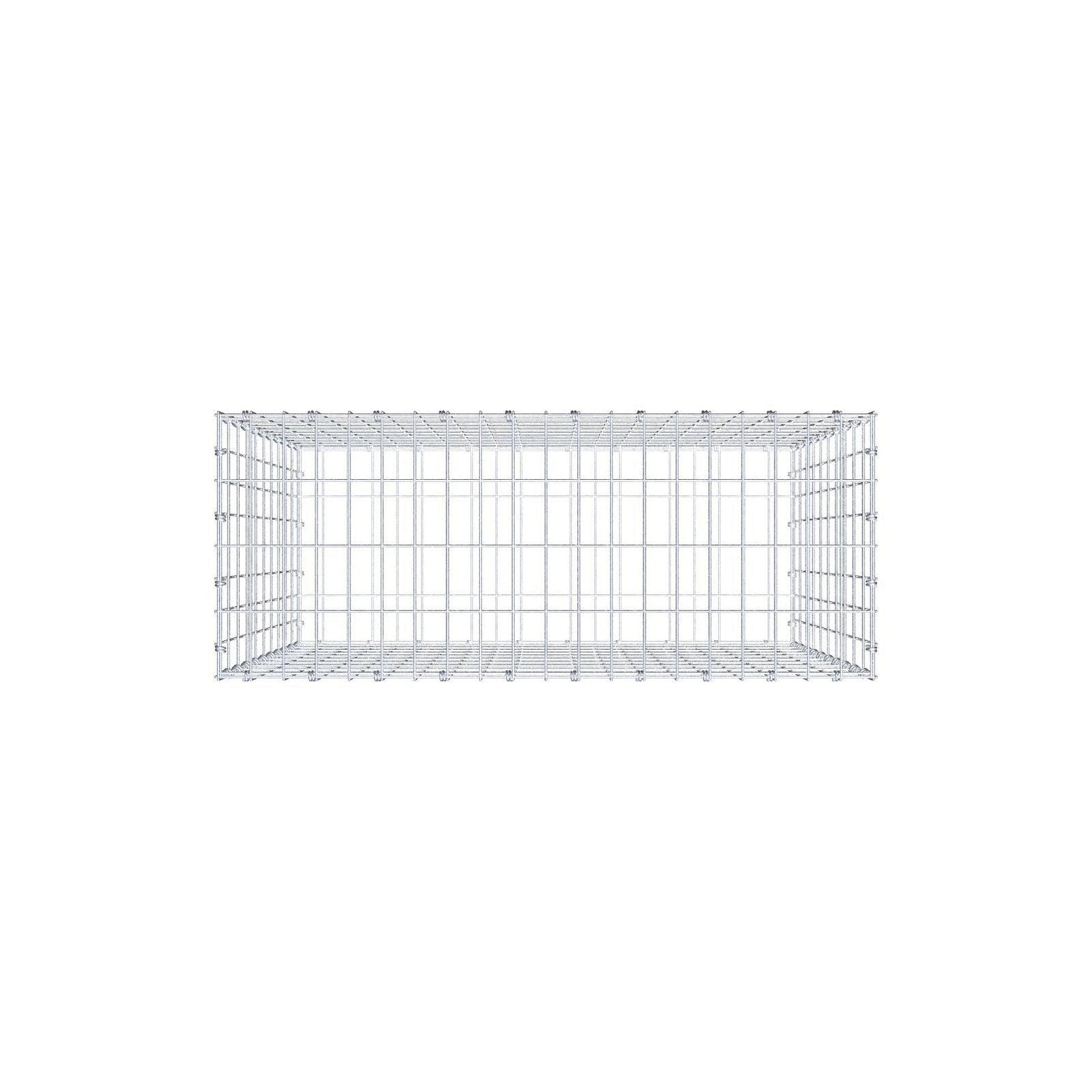 Gavión 100 cm x 100 cm x 40 cm (L x A x P), luz de malla 5 x 10 cm, anillo en espiral